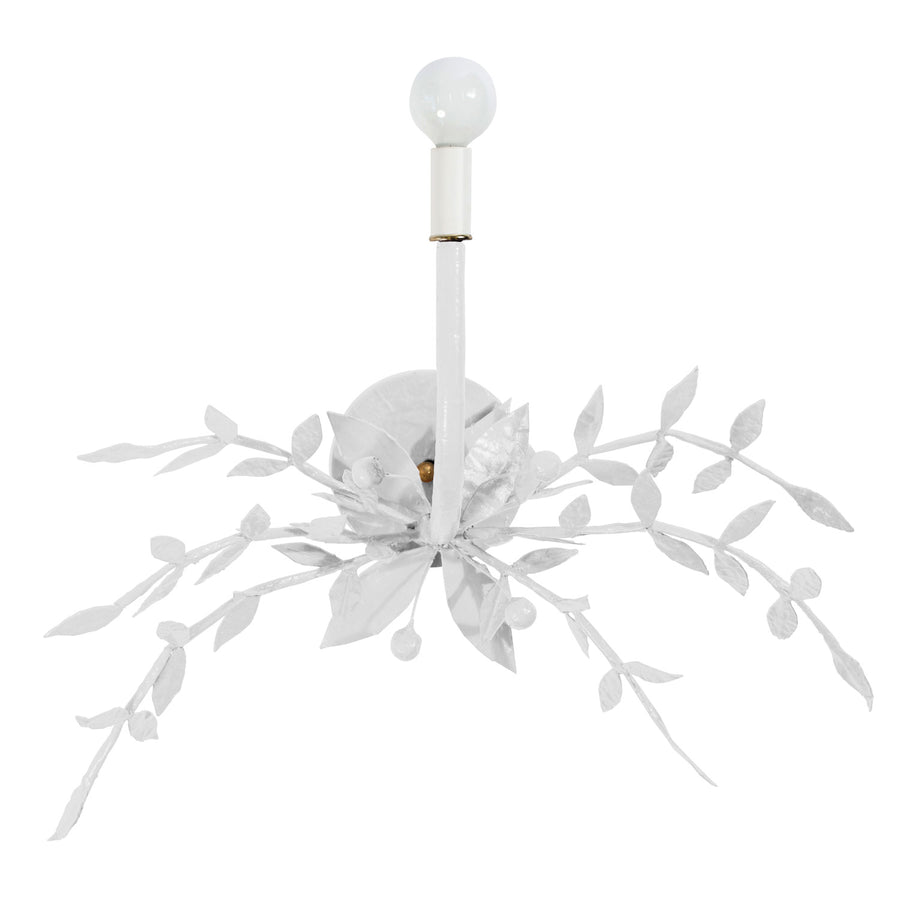 white Taylor B wall light made from paper mache