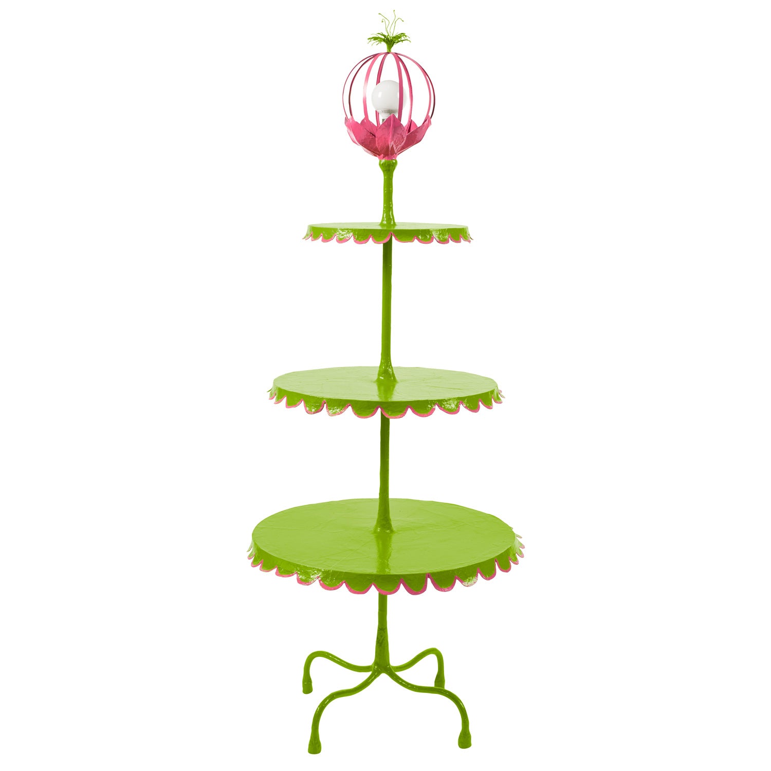 pink and green fun 3 tiered floor light by stray dog designs