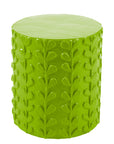 green happy stool or accent table
