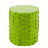 green happy stool or accent table