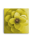 Camellia Flower Wall Art made from papier mache and painted chartreuse
