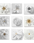 Flower Wall Art in White And Gold,  Handmade in Mexico